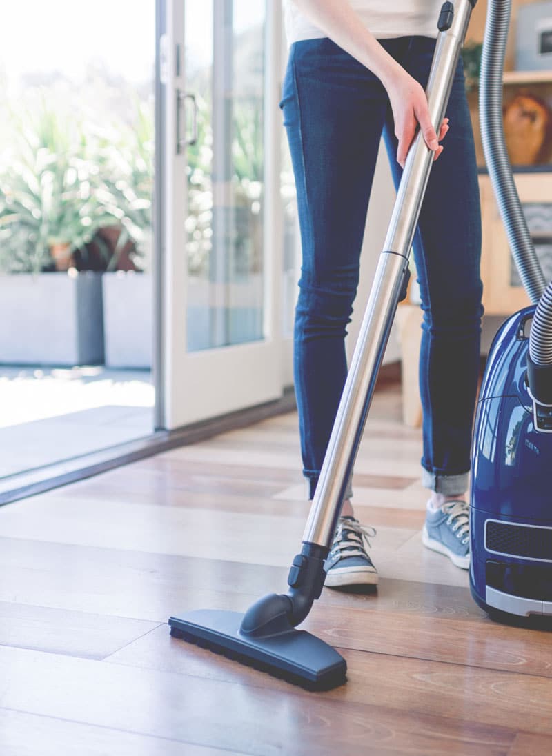 woman vacuuming