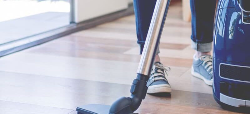 woman vacuuming